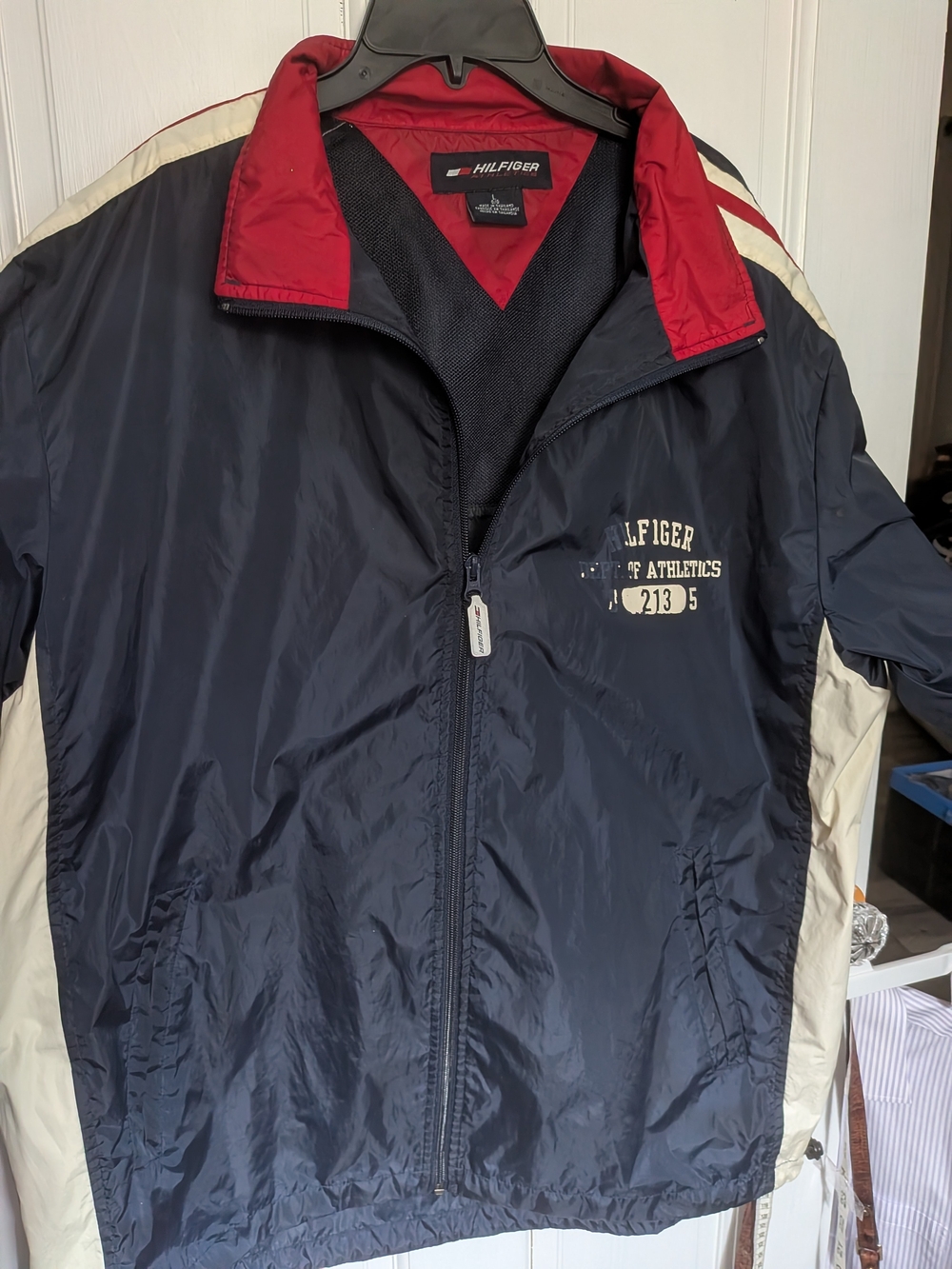 Vintage 90s Tommy Hilfiger Athletics Men’s L Windbreaker Jacket Colorblock 213